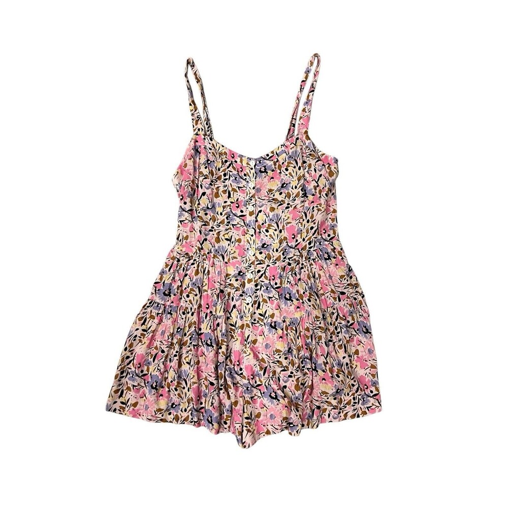 SALTWATER LUXE Designed In Los Angeles ZOLA Floral Shorts ROMPER Womens Sz Large